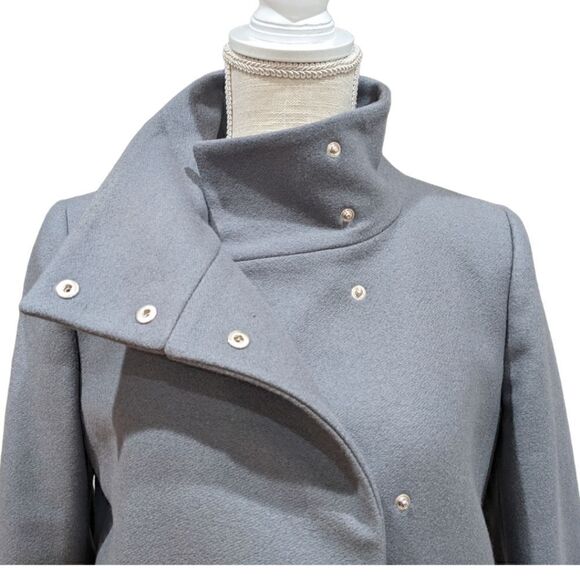 Patrizia Pepe Firenze Women's Color Block Grey & Tan Wool & Lama Coat Size EU 42 - Picture 6 of 12